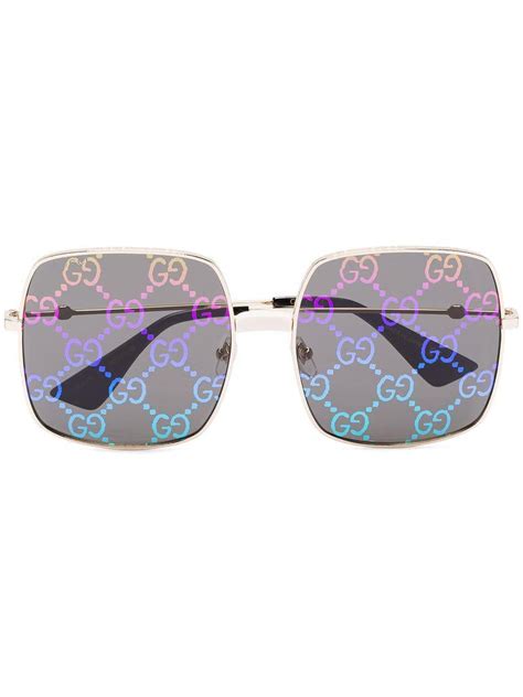 gucci glasses logo|Gucci coloured logo square sunglasses.